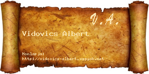 Vidovics Albert névjegykártya